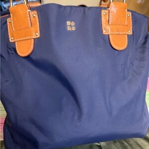 Kate Spade Nylon Tote Bag – Navy Blue with Leather Trim